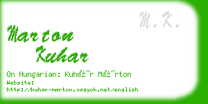 marton kuhar business card